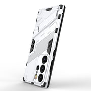 For Samsung Galaxy S24 Ultra 5G Punk Armor 2 in 1 PC + TPU Shockproof Phone Case with Invisible Holder(White)