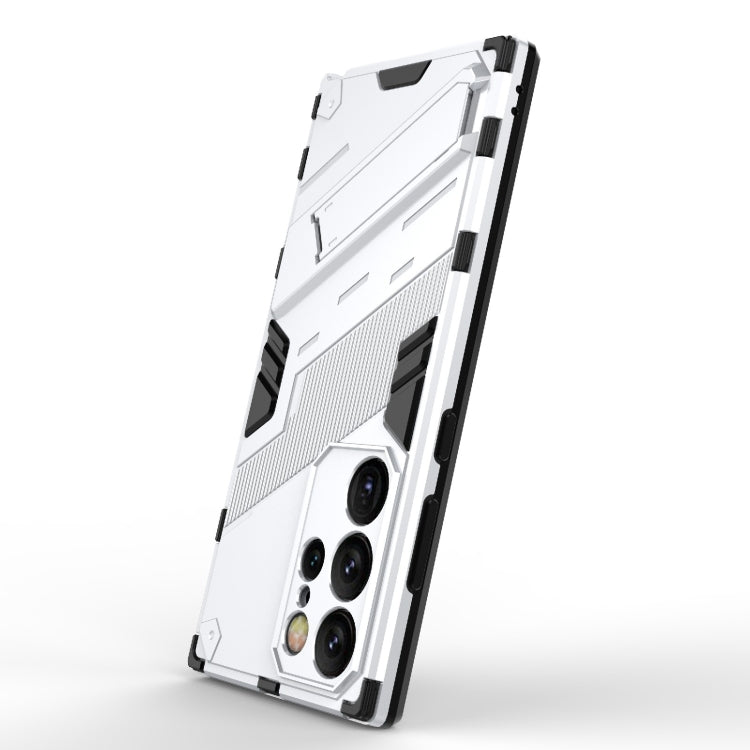 For Samsung Galaxy S24 Ultra 5G Punk Armor 2 in 1 PC + TPU Shockproof Phone Case with Invisible Holder(White)