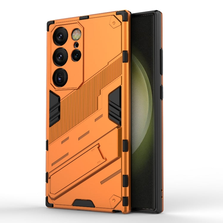For Samsung Galaxy S24 Ultra 5G Punk Armor 2 in 1 PC + TPU Shockproof Phone Case with Invisible Holder(Orange) - Galaxy S24 Ultra 5G Cases by PMC TechLife | Online Shopping South Africa | PMC TechLife