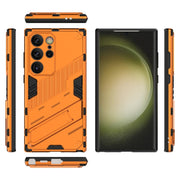 For Samsung Galaxy S24 Ultra 5G Punk Armor 2 in 1 PC + TPU Shockproof Phone Case with Invisible Holder(Orange)