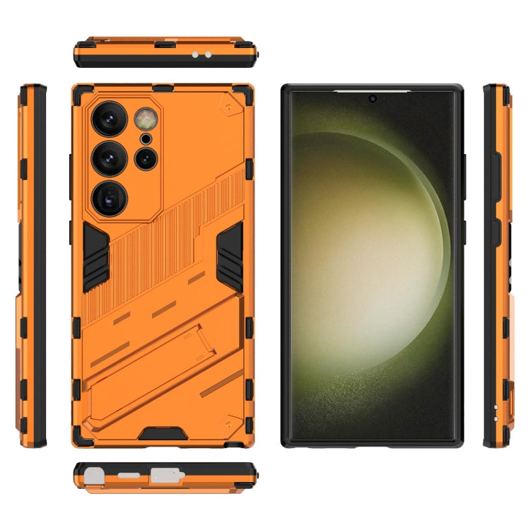 For Samsung Galaxy S24 Ultra 5G Punk Armor 2 in 1 PC + TPU Shockproof Phone Case with Invisible Holder(Orange)