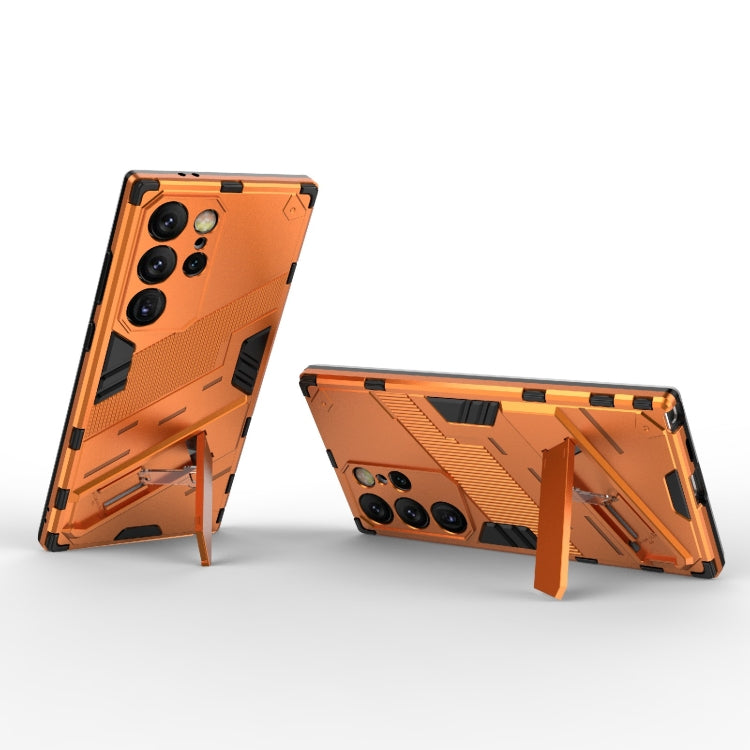 For Samsung Galaxy S24 Ultra 5G Punk Armor 2 in 1 PC + TPU Shockproof Phone Case with Invisible Holder(Orange) - Galaxy S24 Ultra 5G Cases by PMC TechLife | Online Shopping South Africa | PMC TechLife