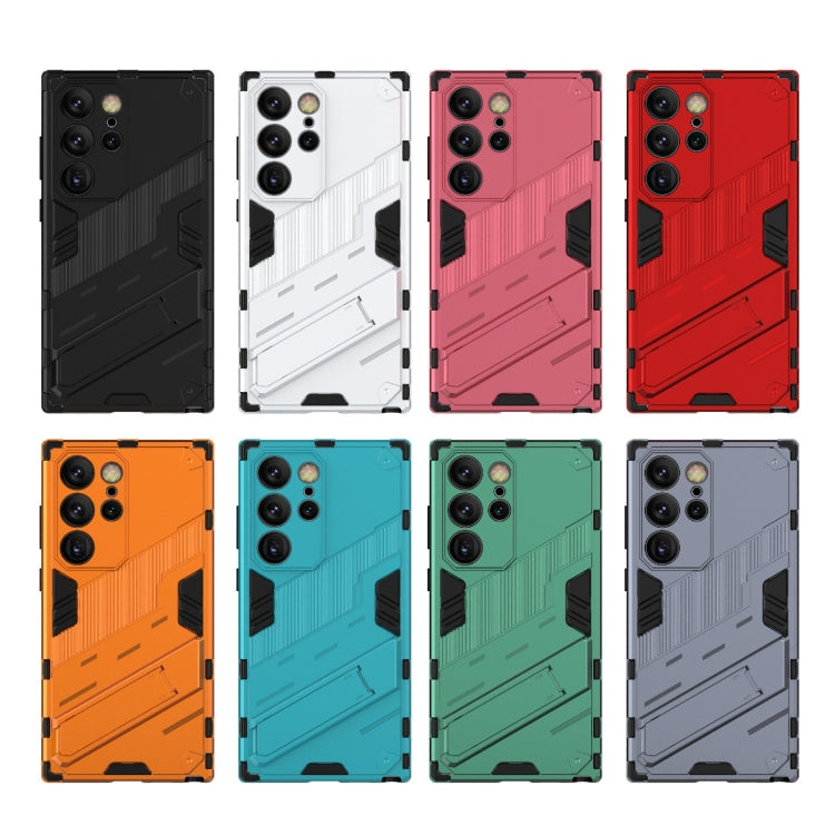 For Samsung Galaxy S24 Ultra 5G Punk Armor 2 in 1 PC + TPU Shockproof Phone Case with Invisible Holder(Orange) - Galaxy S24 Ultra 5G Cases by PMC TechLife | Online Shopping South Africa | PMC TechLife