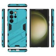 For Samsung Galaxy S24 Ultra 5G Punk Armor 2 in 1 PC + TPU Shockproof Phone Case with Invisible Holder(Blue)