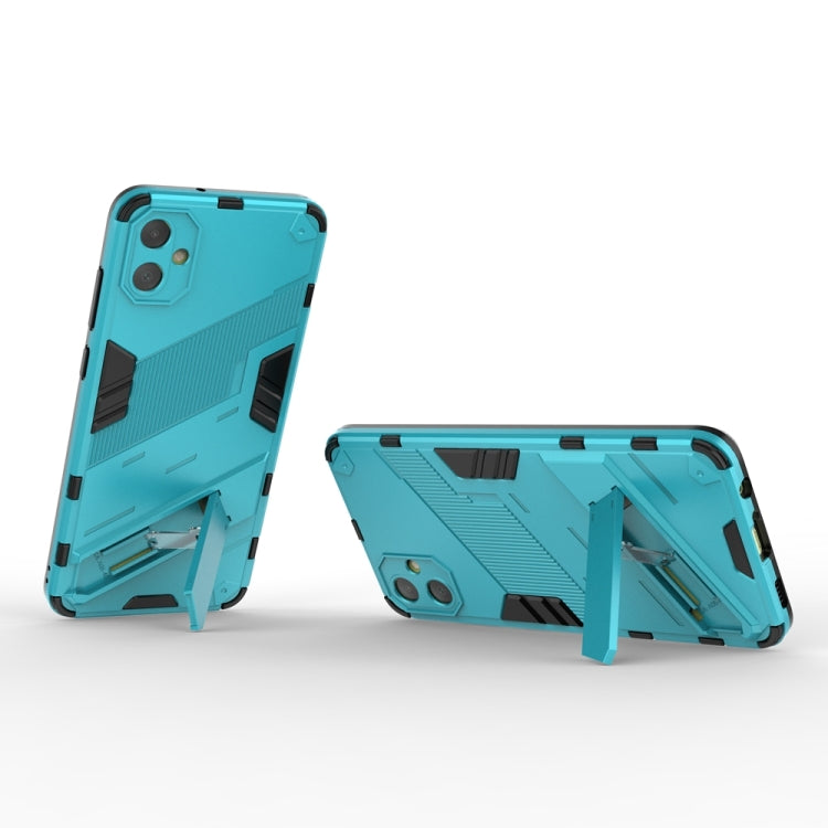 For Samsung Galaxy A05 4G Punk Armor 2 in 1 PC + TPU Shockproof Phone Case with Invisible Holder(Blue) - Galaxy Phone Cases by PMC TechLife | Online Shopping South Africa | PMC TechLife