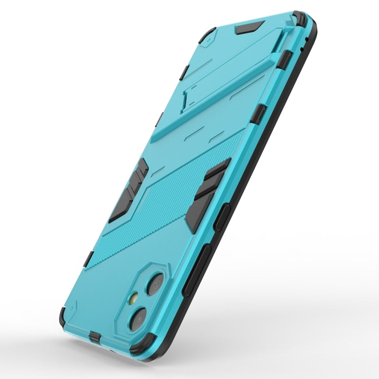 For Samsung Galaxy A05 4G Punk Armor 2 in 1 PC + TPU Shockproof Phone Case with Invisible Holder(Blue) - Galaxy Phone Cases by PMC TechLife | Online Shopping South Africa | PMC TechLife