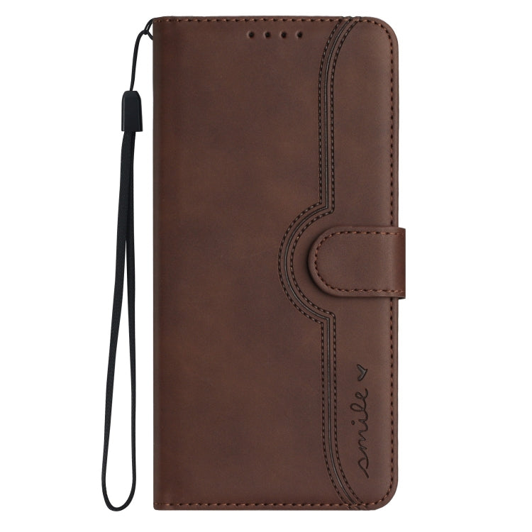 For iPhone 16e Heart Pattern Skin Feel Leather Phone Case(Brown) - free shipping - PMC TechLife - Order now!