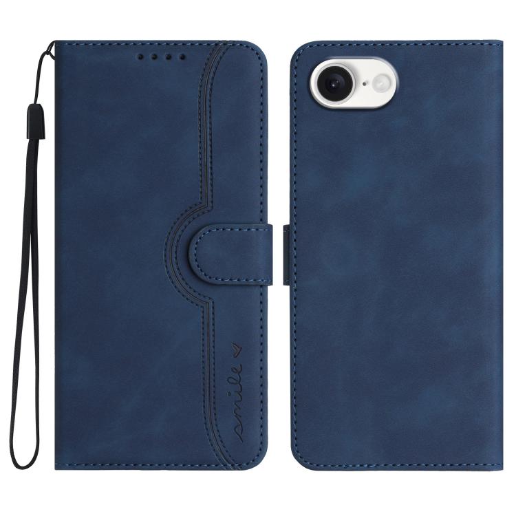 For iPhone 16e Heart Pattern Skin Feel Leather Phone Case(Royal Blue) - free shipping - PMC TechLife - Order now!