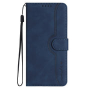 For iPhone 17 Air Heart Pattern Skin Feel Leather Phone Case(Royal Blue)