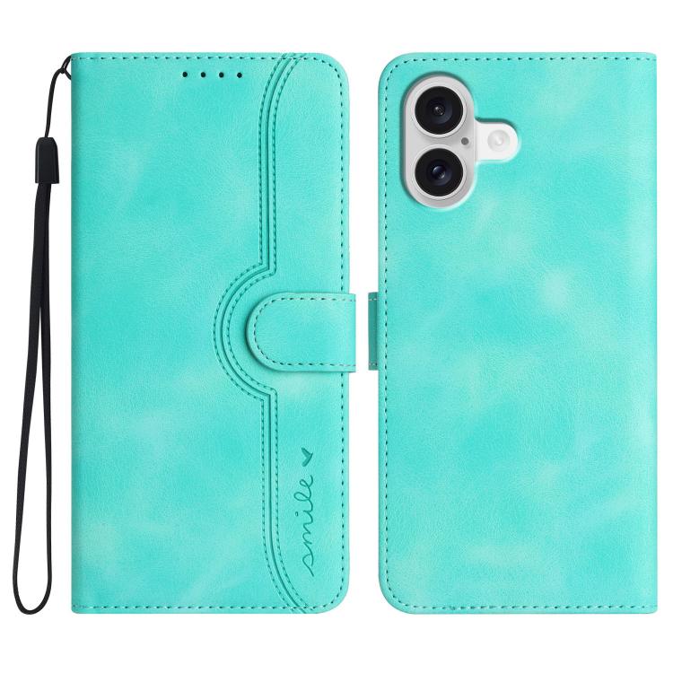 For iPhone 17 Heart Pattern Skin Feel Leather Phone Case(Light Blue) - free shipping - PMc TechLife - Order now!