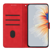 For iPhone 17 Pro Max Heart Pattern Skin Feel Leather Phone Case(Red)