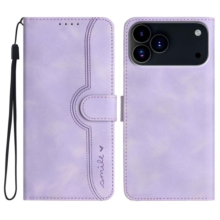 For iPhone 17 Pro Max Heart Pattern Skin Feel Leather Phone Case(Purple) - free shipping - PMc TechLife - Order now!
