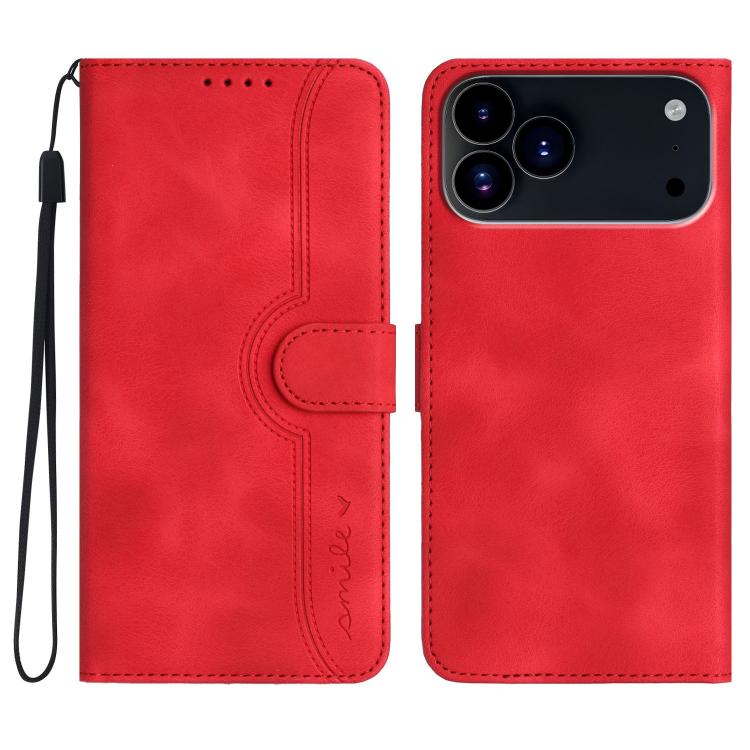 For iPhone 17 Pro Heart Pattern Skin Feel Leather Phone Case(Red) - free shipping - PMc TechLife - Order now!