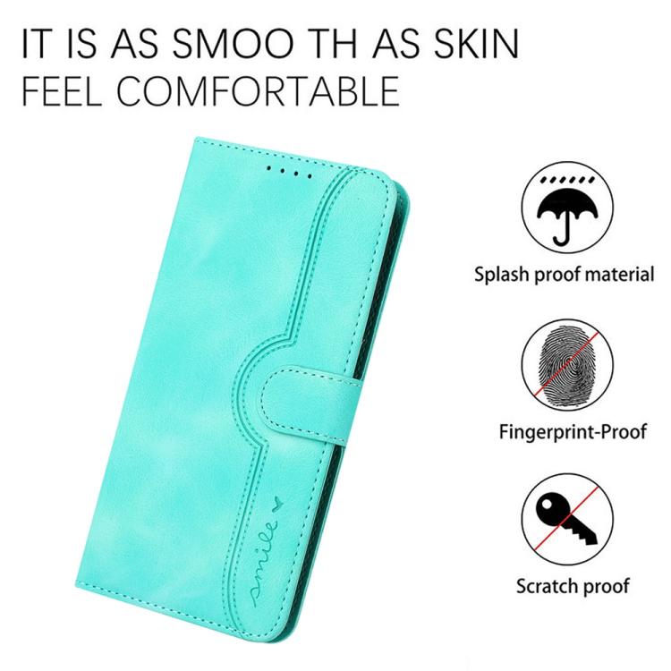 For iPhone 17 Pro Heart Pattern Skin Feel Leather Phone Case(Light Blue)