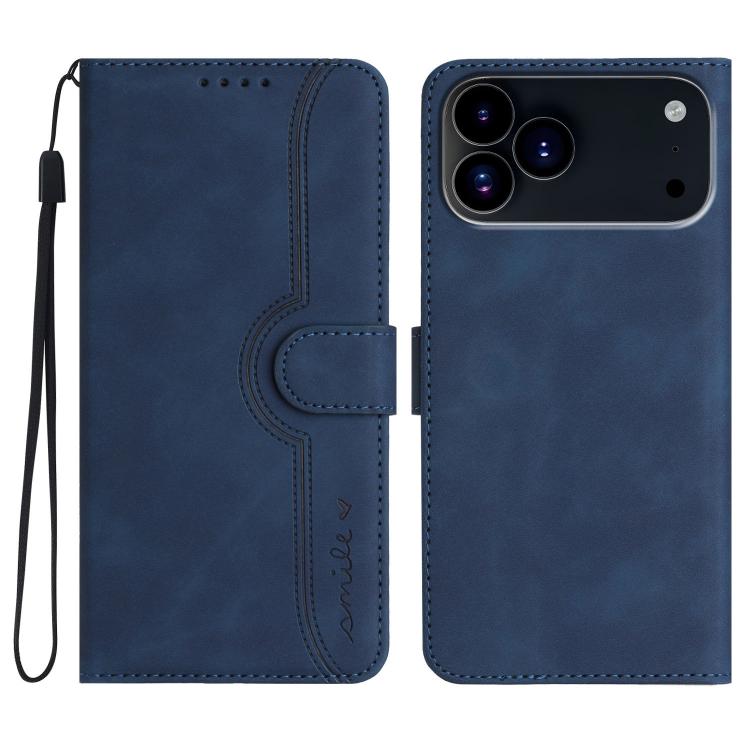 For iPhone 17 Pro Heart Pattern Skin Feel Leather Phone Case(Royal Blue) - free shipping - PMc TechLife - Order now!