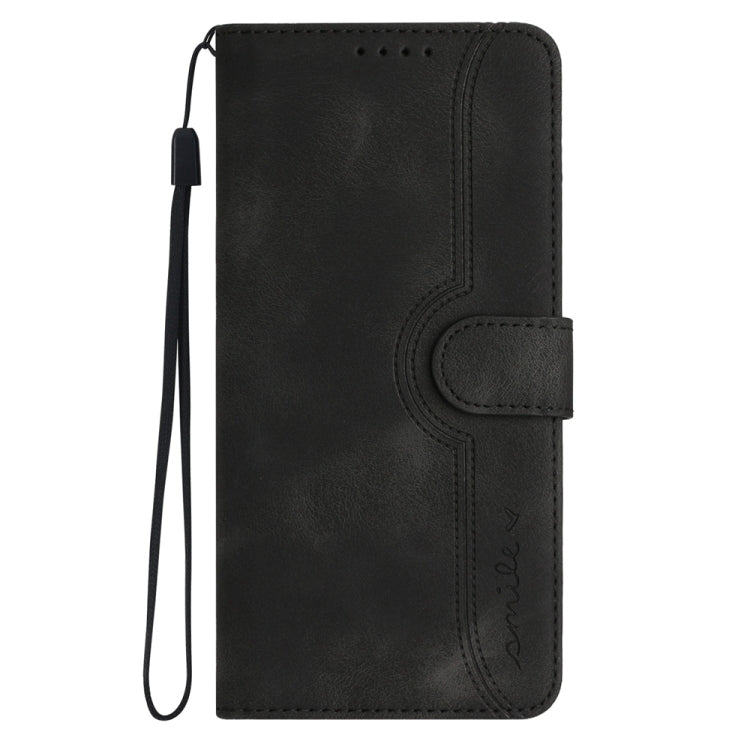 For Motorola Edge 5G 2024 Heart Pattern Skin Feel Leather Phone Case(Black)