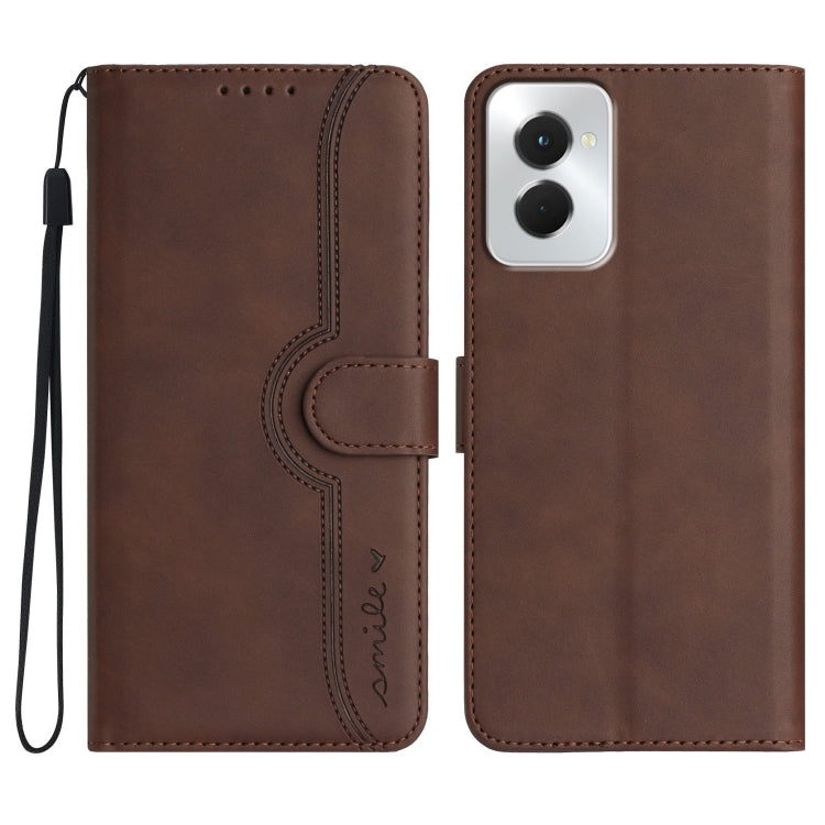 For Motorola Moto G Power 5G 2024 Heart Pattern Skin Feel Leather Phone Case(Brown) - Motorola Cases by PMC Jewellery | Online Shopping South Africa | PMC Jewellery | Buy Now Pay Later Mobicred