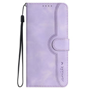 For Motorola Moto G Power 5G 2024 Heart Pattern Skin Feel Leather Phone Case(Purple)