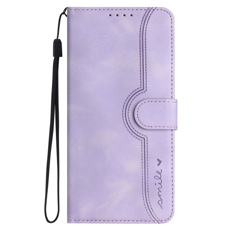 For Motorola Moto G Power 5G 2024 Heart Pattern Skin Feel Leather Phone Case(Purple)