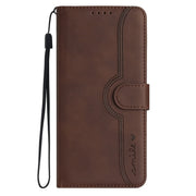 For Motorola Moto G Stylus 5G 2024 Heart Pattern Skin Feel Leather Phone Case(Brown)