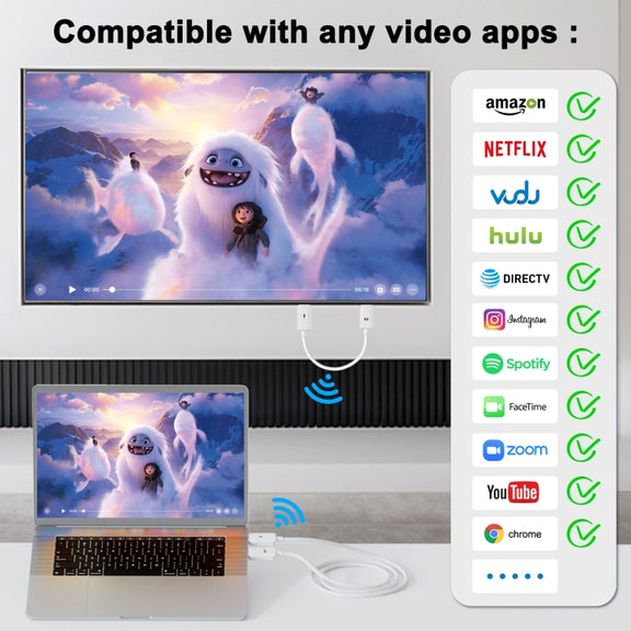 THT-020-8-1 4 in 1 HDMI Transmitter Wireless Screen Sharer Set(White)