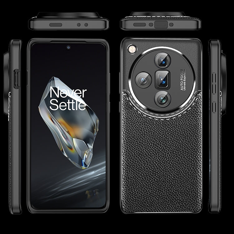 For OPPO Find X7 Ultra Litchi Texture Shockproof TPU Phone Case(Black) - Find X7 Ultra Cases by PMC TechLife | Online Shopping South Africa | PMC TechLife | Buy Now Pay Later Mobicred