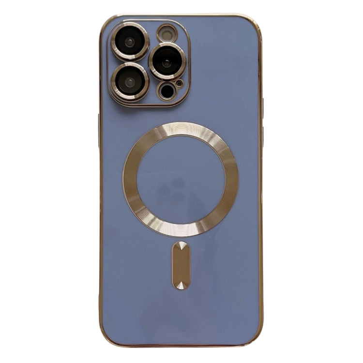 For iPhone 14 Pro Magsafe Plating TPU Phone Case with Lens Film(Light Blue) - iPhone 14 Pro Cases by PMC TechLife | Online Shopping South Africa | PMC TechLife