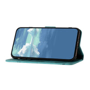 For Huawei Pura 70 Line Pattern Skin Feel Leather Phone Case(Light Blue)