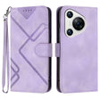 For Huawei Pura 70 Line Pattern Skin Feel Leather Phone Case(Light Purple) - Huawei Cases by PMC Jewellery | Online Shopping South Africa | PMC Jewellery | Buy Now Pay Later Mobicred