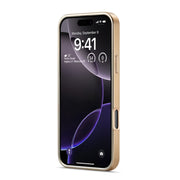 For iPhone 16 Pro Max Fierre Shann Python Texture Electroplating PU Phone Case(Black)