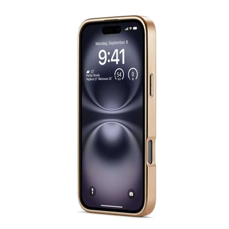For iPhone 16 Fierre Shann Python Texture Electroplating PU Phone Case(Brown)