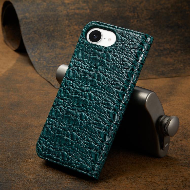 For iPhone 16e Fierre Shann Crocodile Texture Magnetic Genuine Leather Phone Case(Green) - free shipping - PMc TechLife - Order now!
