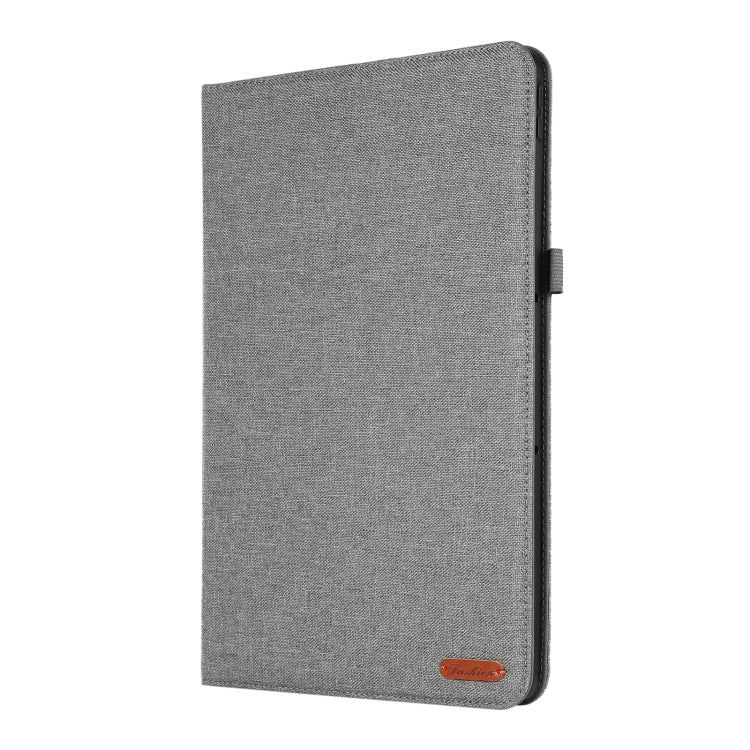 For Lenovo Tab P12 Horizontal Flip TPU + Fabric PU Leather Tablet Case(Grey) - Lenovo by PMC TechLife | Online Shopping South Africa | PMC TechLife | Buy Now Pay Later Mobicred