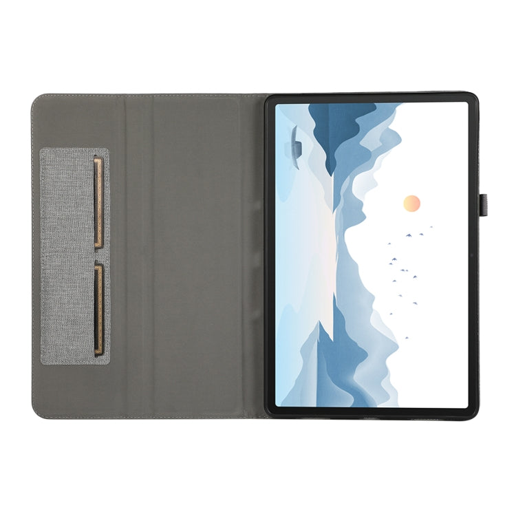 For Lenovo Tab P12 Horizontal Flip TPU + Fabric PU Leather Tablet Case(Grey) - Lenovo by PMC TechLife | Online Shopping South Africa | PMC TechLife | Buy Now Pay Later Mobicred