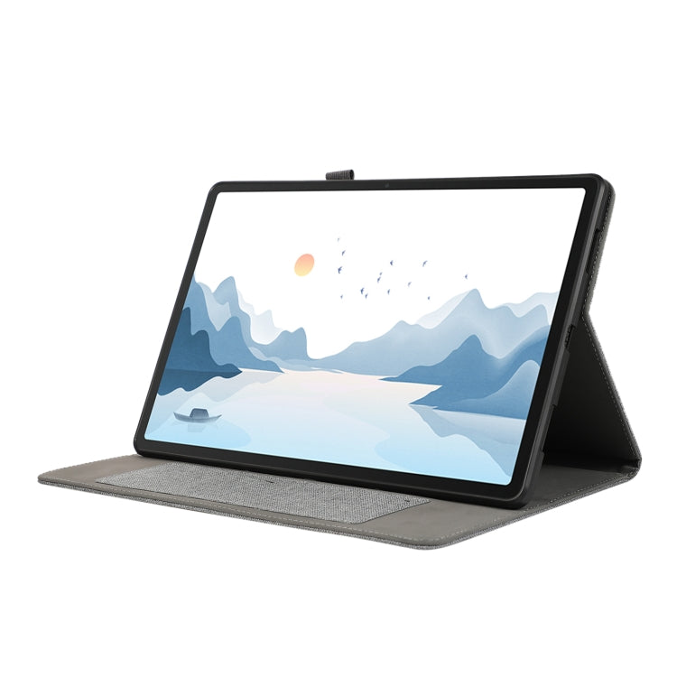 For Lenovo Tab P12 Horizontal Flip TPU + Fabric PU Leather Tablet Case(Grey) - Lenovo by PMC TechLife | Online Shopping South Africa | PMC TechLife | Buy Now Pay Later Mobicred