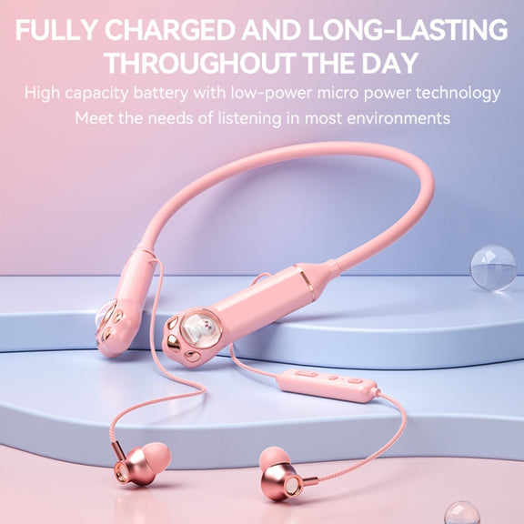 K1692 Meow Planet Neck-mounted Noise Reduction Sports Bluetooth Earphones(Green)