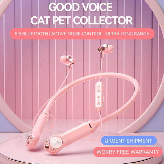 K1692 Meow Planet Neck-mounted Noise Reduction Sports Bluetooth Earphones(Blue)