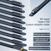 DC 6.3 x 3.0mm to USB-C / Type-C Male 100W Computer Charging Adapter Connector