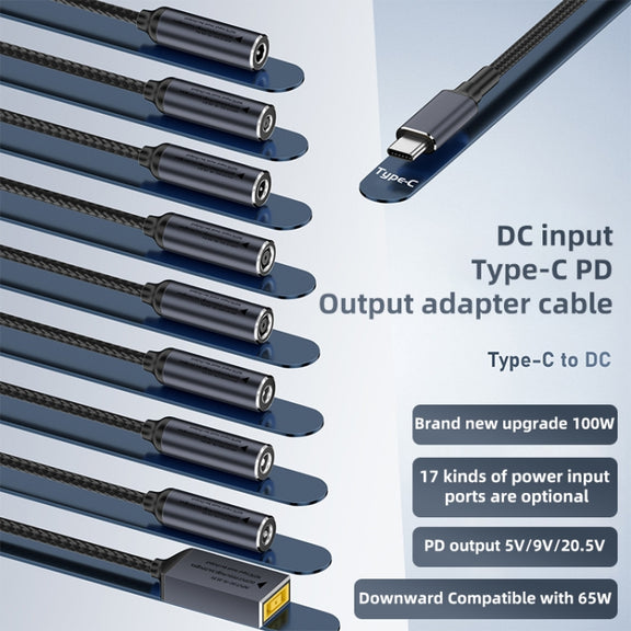 DC 6.3 x 3.0mm to USB-C / Type-C Male 100W Computer Charging Adapter Connector