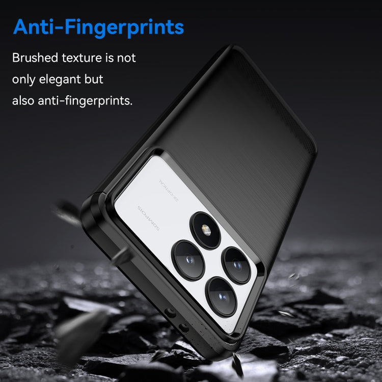 For Xiaomi Redmi K70 Pro Brushed Texture Carbon Fiber TPU Phone Case(Black)