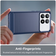 For Xiaomi Redmi K70 Pro Brushed Texture Carbon Fiber TPU Phone Case(Blue)