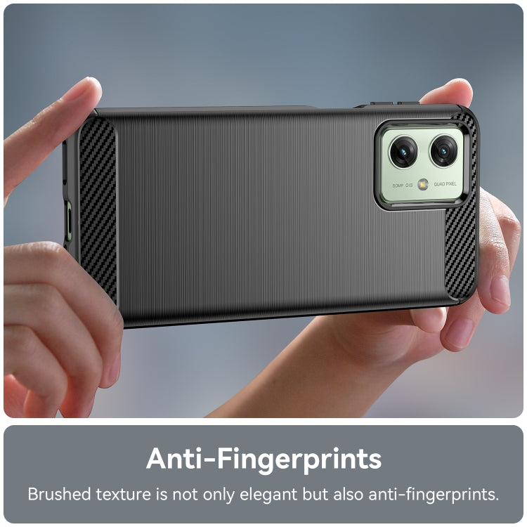 For Motorola Moto G54 Global Brushed Texture Carbon Fiber TPU Phone Case(Black) - Motorola Cases by PMC TechLife | Online Shopping South Africa | PMC TechLife | Buy Now Pay Later Mobicred