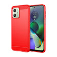 For Motorola Moto G54 Global Brushed Texture Carbon Fiber TPU Phone Case(Red) - Motorola Cases by PMC TechLife | Online Shopping South Africa | PMC TechLife | Buy Now Pay Later Mobicred