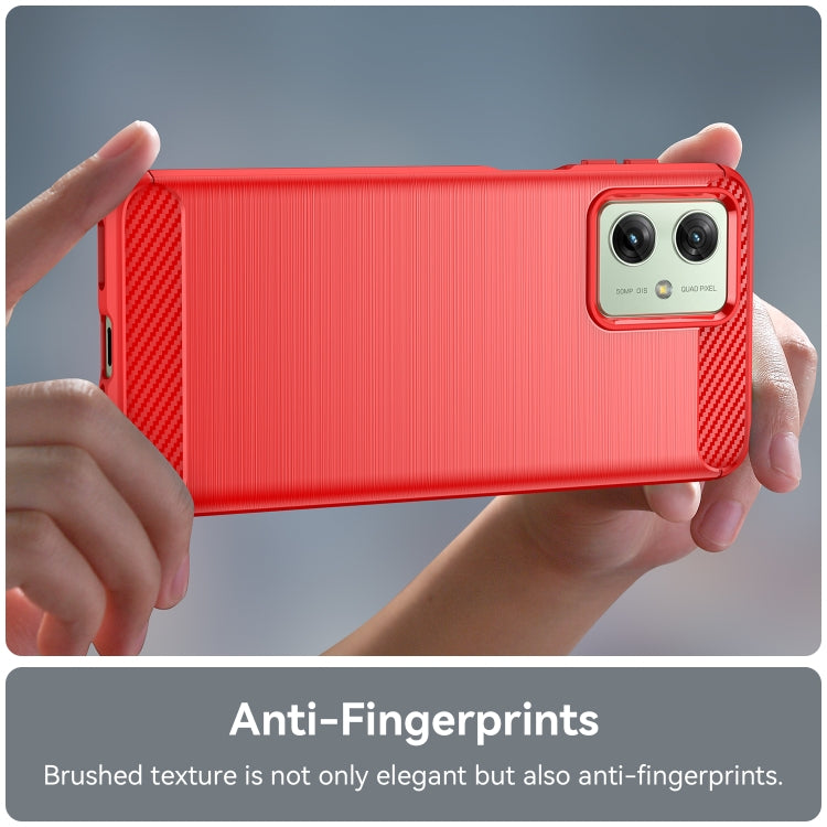 For Motorola Moto G54 Global Brushed Texture Carbon Fiber TPU Phone Case(Red) - Motorola Cases by PMC TechLife | Online Shopping South Africa | PMC TechLife | Buy Now Pay Later Mobicred