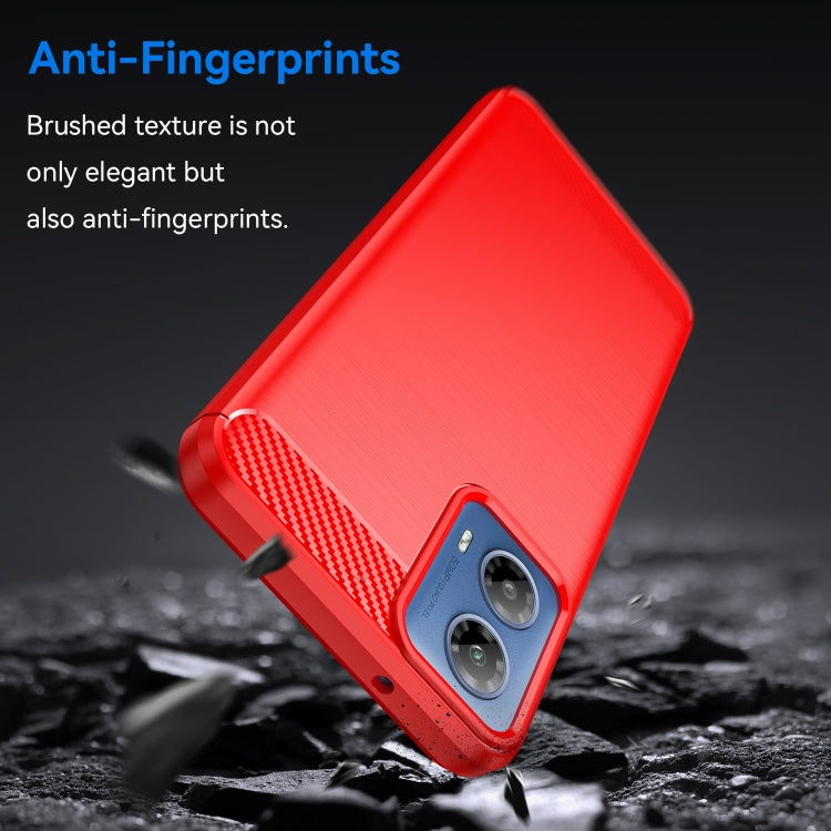 For Motorola Moto G34 Brushed Texture Carbon Fiber TPU Phone Case(Red) - Motorola Cases by PMC TechLife | Online Shopping South Africa | PMC TechLife | Buy Now Pay Later Mobicred