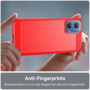 For Motorola Moto G34 Brushed Texture Carbon Fiber TPU Phone Case(Red)