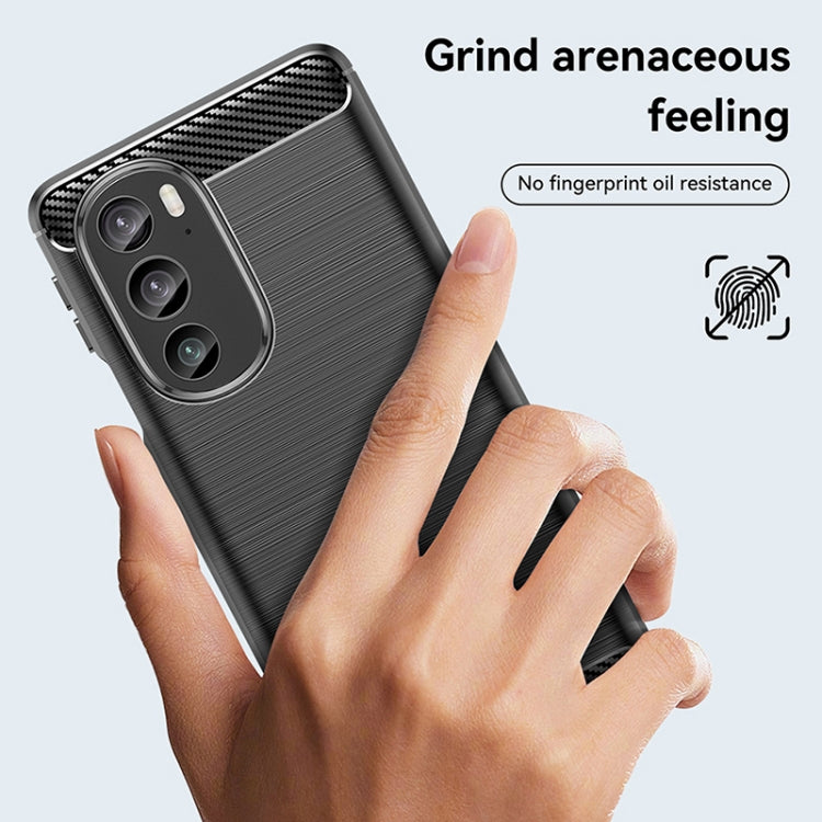 For Motorola Edge+ 2022 Brushed Texture Carbon Fiber TPU Phone Case(Black) - Motorola Cases by PMC TechLife | Online Shopping South Africa | PMC TechLife | Buy Now Pay Later Mobicred