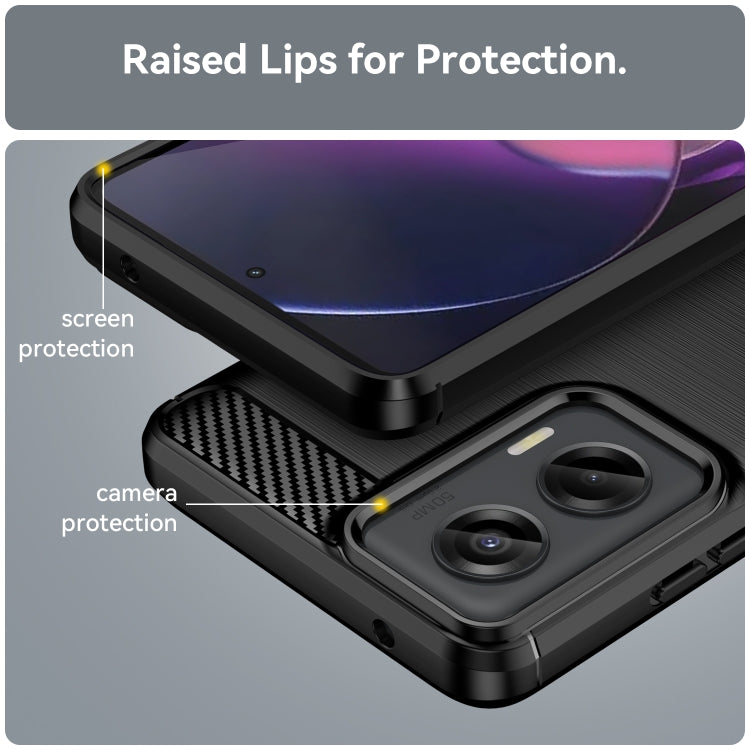 For Motorola Moto G Stylus 5G 2024 Brushed Texture Carbon Fiber TPU Phone Case(Black) - Motorola Cases by PMC TechLife | Online Shopping South Africa | PMC TechLife | Buy Now Pay Later Mobicred