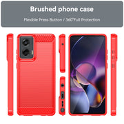 For Motorola Moto G Stylus 5G 2024 Brushed Texture Carbon Fiber TPU Phone Case(Red)