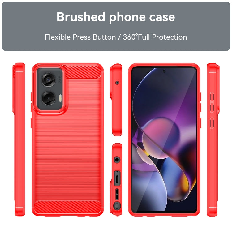 For Motorola Moto G Stylus 5G 2024 Brushed Texture Carbon Fiber TPU Phone Case(Red)